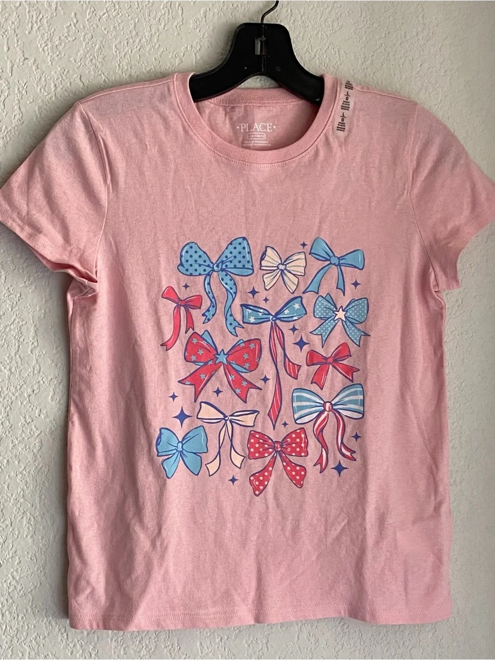 The Children's Place Pink Tee with Multicolor Bow Prints